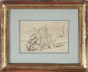 Scene De Quatre Personnages by Narcisse-Virgile D Az De La Pena