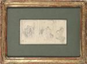Deux Groupes De Personnages Et Unpersonnage Seul by Narcisse-Virgile D Az De La Pena