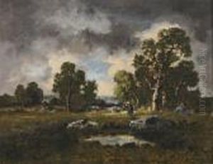Clairiere A Barbizon by Narcisse-Virgile D Az De La Pena