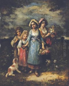 La Cueillette Des Fleurs: Picking Flowers by Narcisse-Virgile D Az De La Pena