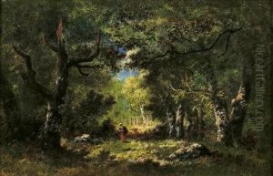 Clairiere En Sous-bois by Narcisse-Virgile D Az De La Pena
