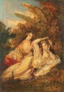 Deux Odalisques Dans Un Parc by Narcisse-Virgile D Az De La Pena