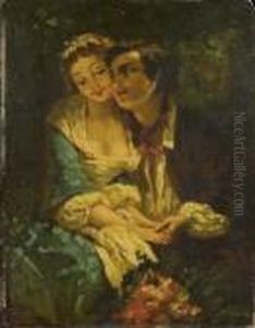 Idylle Forestiere by Narcisse-Virgile D Az De La Pena