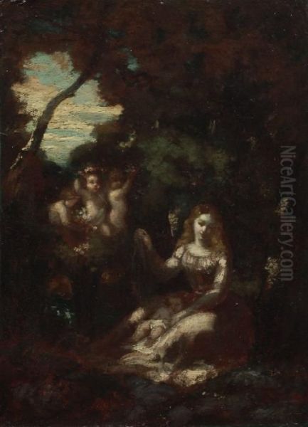 002 Narcisse Virgile Diaz De La Pena , Landschaft Mit Madonna Und Kind - view 1