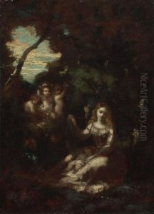 002 Narcisse Virgile Diaz De La Pena , Landschaft Mit Madonna Und Kind by Narcisse-Virgile D Az De La Pena