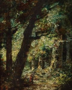 De La Pena Ascribed To: Forest Scene by Narcisse-Virgile D Az De La Pena