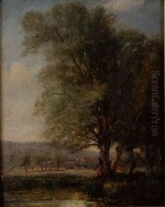 La Promeneuse En Sous Bois by Narcisse-Virgile D Az De La Pena