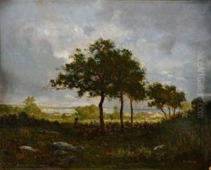 Paysage De Normandie by Narcisse-Virgile D Az De La Pena
