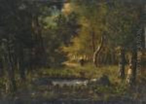 Le Foret De Fontainbleau by Narcisse-Virgile D Az De La Pena