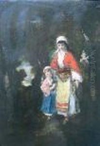 Famille En Sous-bois by Narcisse-Virgile D Az De La Pena