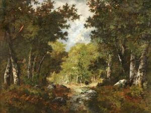 < Laclairiere A Barbizon by Narcisse-Virgile D Az De La Pena