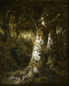 Etude De Tronc D'arbre by Narcisse-Virgile D Az De La Pena