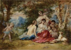 Les Hamadryades by Narcisse-Virgile D Az De La Pena