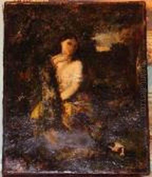 Girl W/ Dog In Landscape - view 1