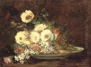Still Life Of Flowers On A Charger
