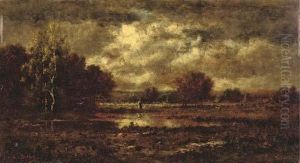 The Forest Of Fontainebleau Near Barbizon by Narcisse-Virgile D Az De La Pena