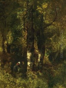 Boisiere En Foret De Fontainebleau. by Narcisse-Virgile D Az De La Pena