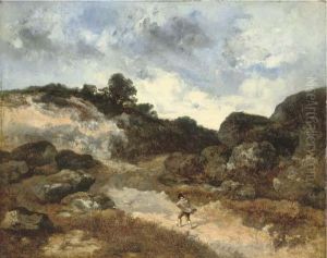Avant L'orage, Personnage Sur Le Chemin Rocheux Dejean-de-paris