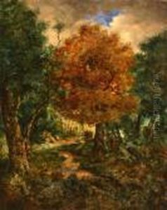 Forest Landscape, Fontainebleau by Narcisse-Virgile D Az De La Pena