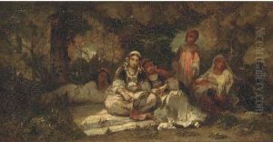 Femmes Dans Un Bois by Narcisse-Virgile D Az De La Pena