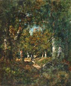 Sous-bois A Fontainebleau by Narcisse-Virgile D Az De La Pena