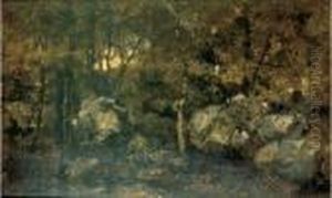 La Foret De Fontainebleau by Narcisse-Virgile D Az De La Pena