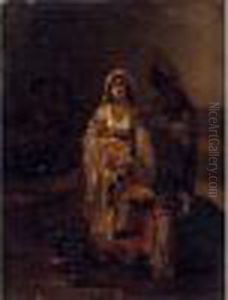 Odalisque Et Ses Servantes by Narcisse-Virgile D Az De La Pena