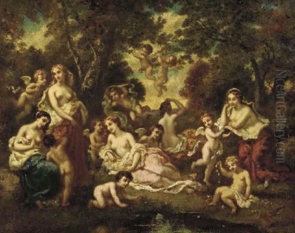 Nymphs And Putti In An Arcadian Landscape - view 1