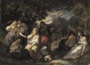Conversation Sous Les Arbres by Narcisse-Virgile D Az De La Pena