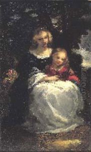 Femme Et Enfant Dans Un Sous-bois. by Narcisse-Virgile D Az De La Pena