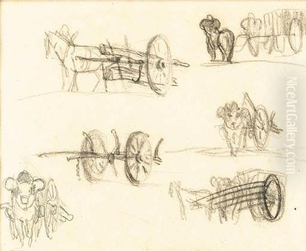 Study Of A Cart And Horses - view 1
