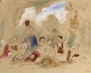 The Gathering
Pen And Ink by Narcisse-Virgile D Az De La Pena