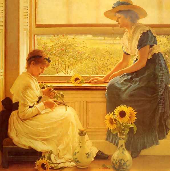 Sun and Moon Flowers by George Dunlop, R.A., Leslie