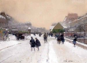 Paris with Snow by Luigi Loir