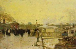 Sur les quais pres du Pont Neuf by Luigi Loir
