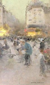 A Paris Street Scene by Luigi Loir