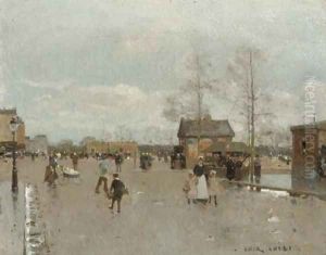 Une porte de Paris After the rain by Luigi Loir