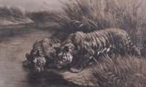Two Tigers by Herbert Thomas Dicksee