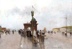 On the Quai in Le Havre by Luigi Loir