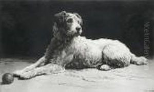 'ready', A Wire-haired Fox Terrier by Herbert Thomas Dicksee