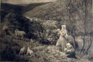 Primrose Gatherers by Herbert Thomas Dicksee