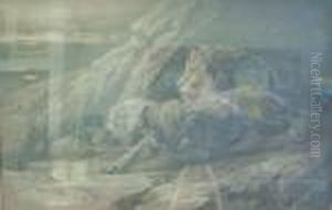 Lion And Lioness. by Herbert Thomas Dicksee