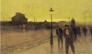 Les flaneurs au crepuscule by Luigi Loir