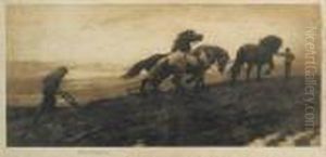 A Plough Team At Sunrise