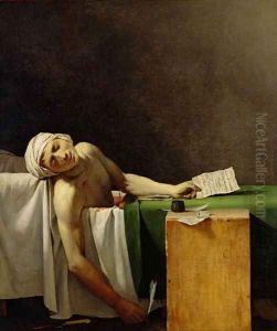 The Death of Marat after the original by Jacques Louis David by Jerome Martin Langlois