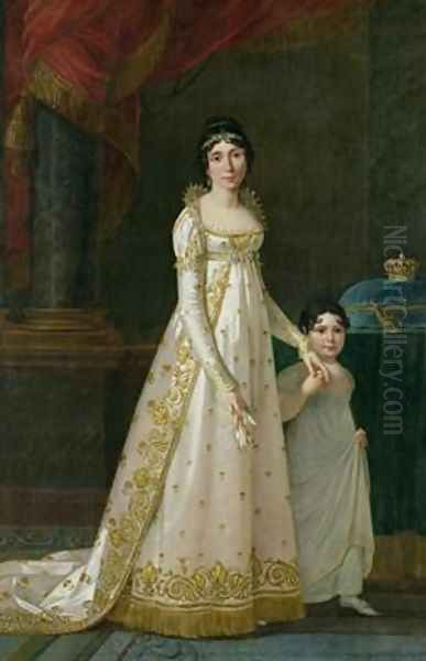 Portrait of Marie-Julie Clary 1777-1845 Queen of Naples with her daughter Zenaide Bonaparte 1801-54 - view 1