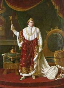Portrait of Napoleon 1769-1821 in his Coronation Robes by Robert-Jacques-Francois-Faust Lefevre