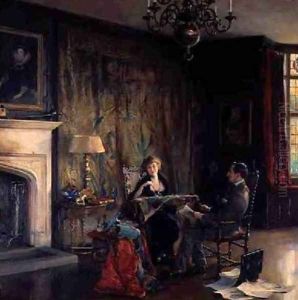The Last Days at Chequers Lord and Lady Lee of Fareham at the Time of Their Leaving Chequers New Year 1921 by Philip Alexius De Laszlo