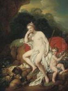 Venus And Cupid by Christian Wilhelm Ernst Dietrich
