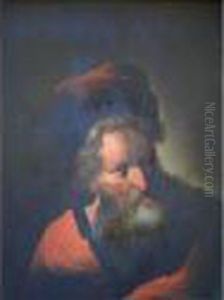 Portrait Of A Bearded Man In Cloak And Hat by Christian Wilhelm Ernst Dietrich
